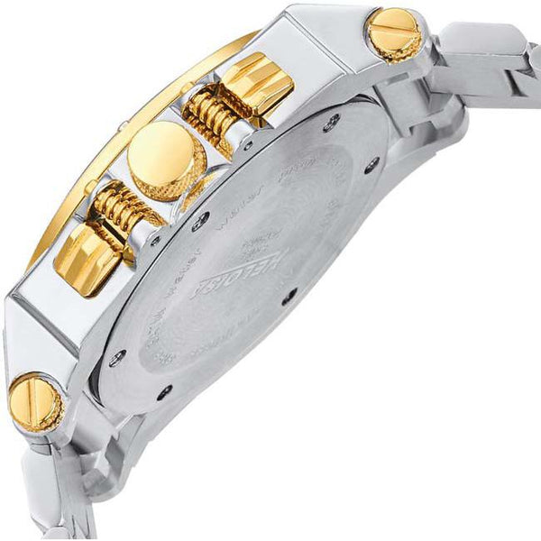 Dual Tone Stainless Steel with Black Dial Chronos Watch For Men - Heloisa 76120024