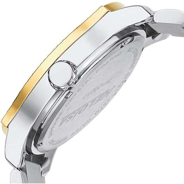 Dual Toned Stainless Steel with Black Dial Chronos Watch For Men - Heloisa 76120217