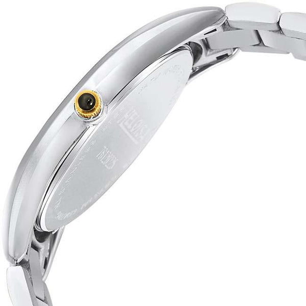 Dual Toned Stainless Steel White Round Dial Watch For Men - Heloisa 76120225