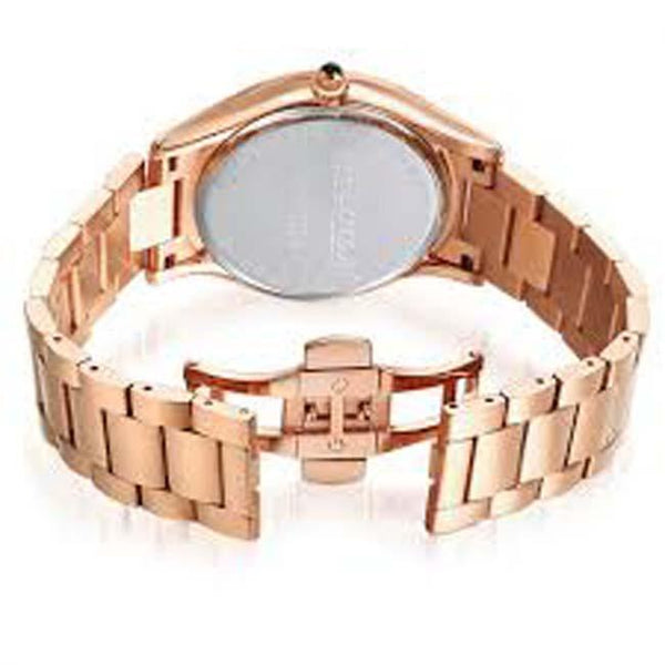 Rose Gold Stainless Steel Black Round Dial Watch For Men - Heloisa 76120227