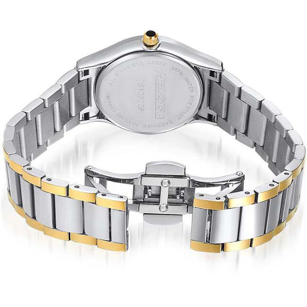 Dual Toned Stainless Steel White Round Dial Watch For Women - Heloisa 76120229