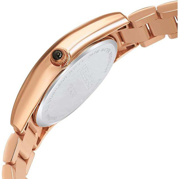 Rose Gold Stainless Steel Black Round Dial Watch For Women - Heloisa 76120231