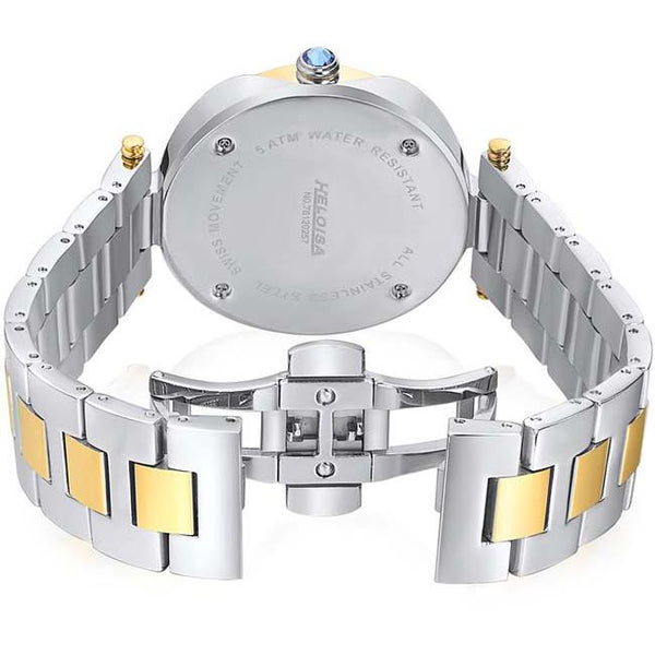 Dual Toned Stainless Steel with White MOP Dial Watch For Men and Women - Heloisa 76120257