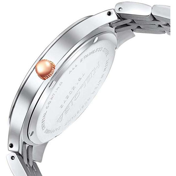 Dual Toned Stainless Steel Silver Round Dial Watch For Men - Heloisa 76120272