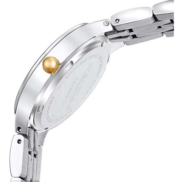 Dual Toned Stainless Steel Silver Round Dial Watch For Women - Heloisa 76120274