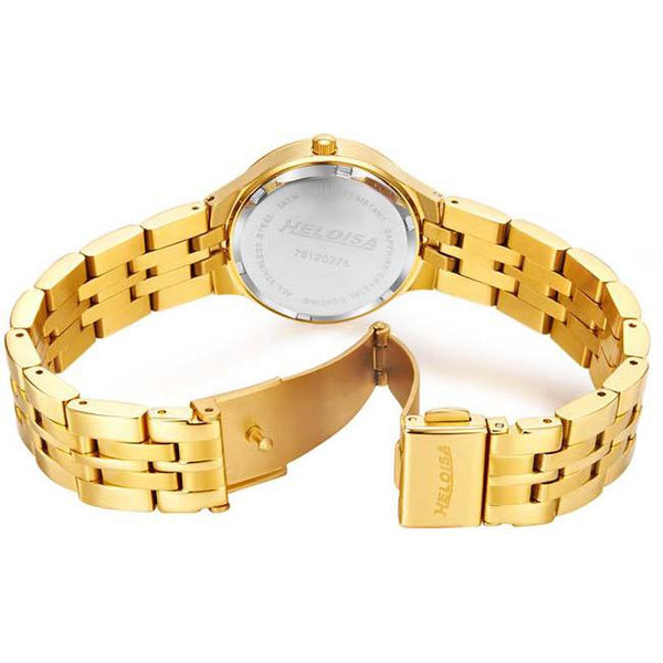 Golden Stainless Steel Gold Round Dial Watch For Women - Heloisa 76120275
