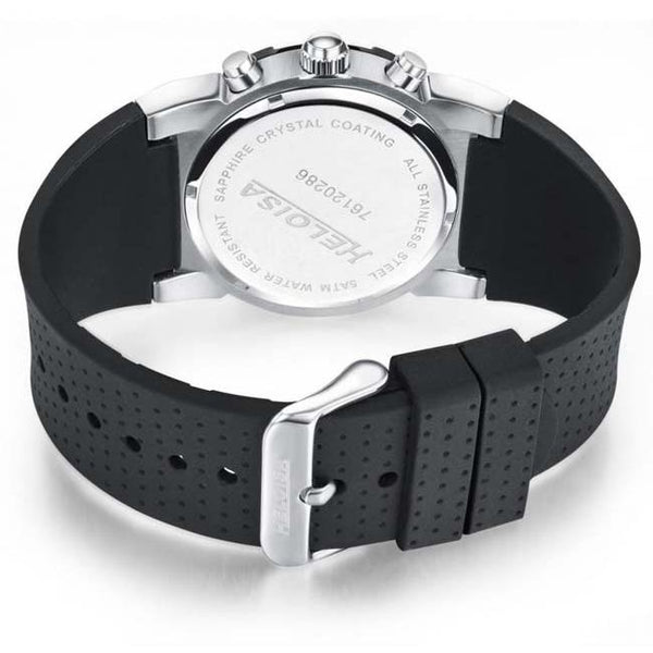 Black Rubber Matt Stainless Steel Case Sport Chronos Watch For Men - Heloisa 76120285