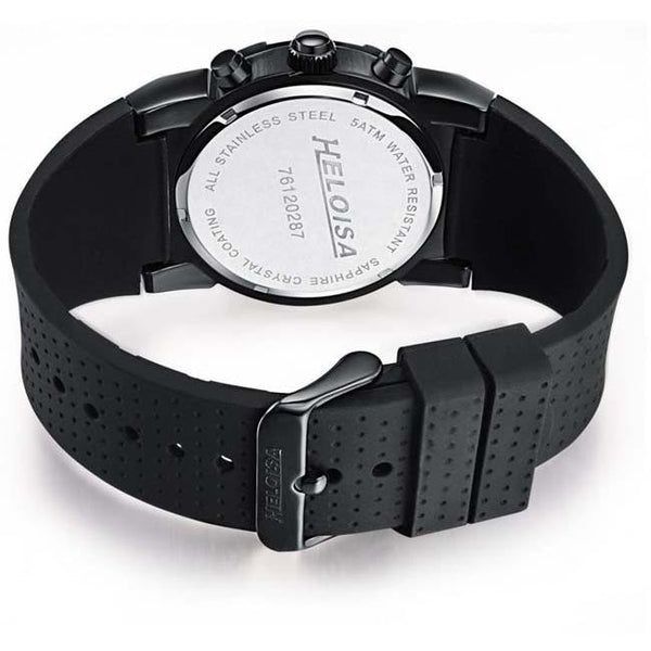 Black Rubber Black Matt Stainless Steel Case Sport Chronos Watch For Men - Heloisa 76120287