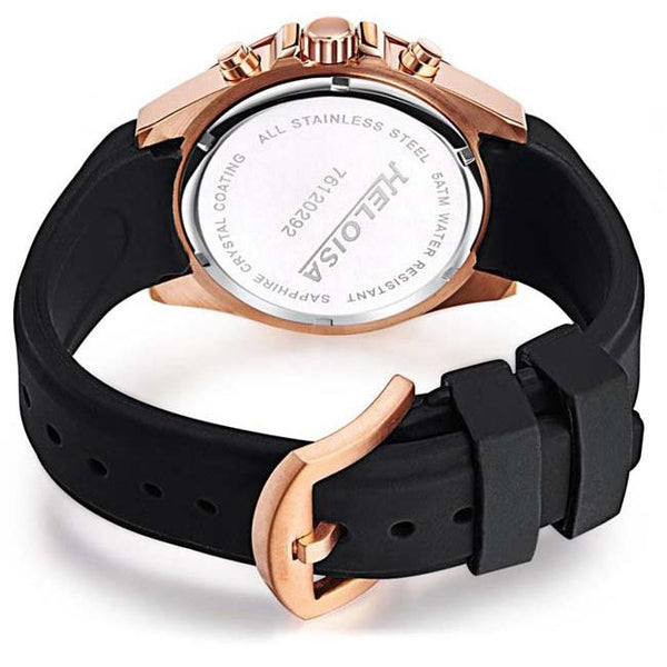 Black Rubber with Black Dial Sport Chronos Watch For Men - Heloisa 76120292