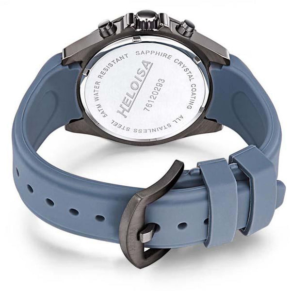 Grey Rubber with Grey Dial and Gun Plated Case Sport Chronos Watch For Men - Heloisa 76120293