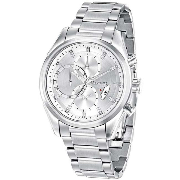 Stainless Steel with Silver Dial Chronos Watch For Men - Heloisa 76120296