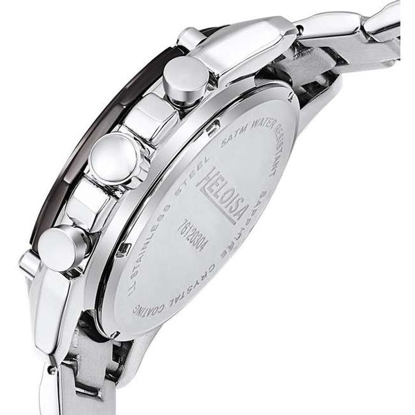 Stainless Steel with Silver Dial Chronos Watch For Men - Heloisa 76120300