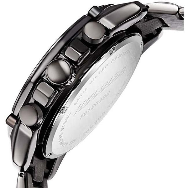 Black Stainless Steel with Black Dial Chronos Watch For Men - Heloisa 76120302
