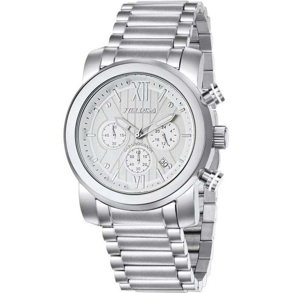 Stainless Steel with Silver Dial Chronos Watch For Men - Heloisa 76120319