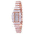 Rose Gold Rectangular Dial Watch  For Women with Crystals - Heloisa 76010126