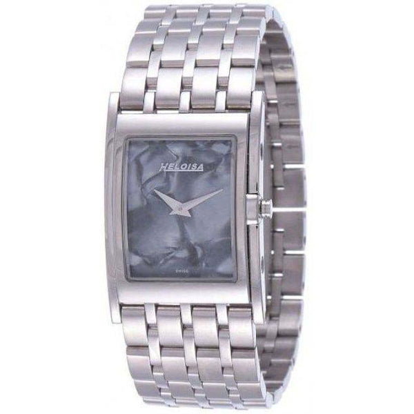 Stainless Steel with Blue MOP Dial Rectangular Case Watch For Men and Women - Heloisa 76081324