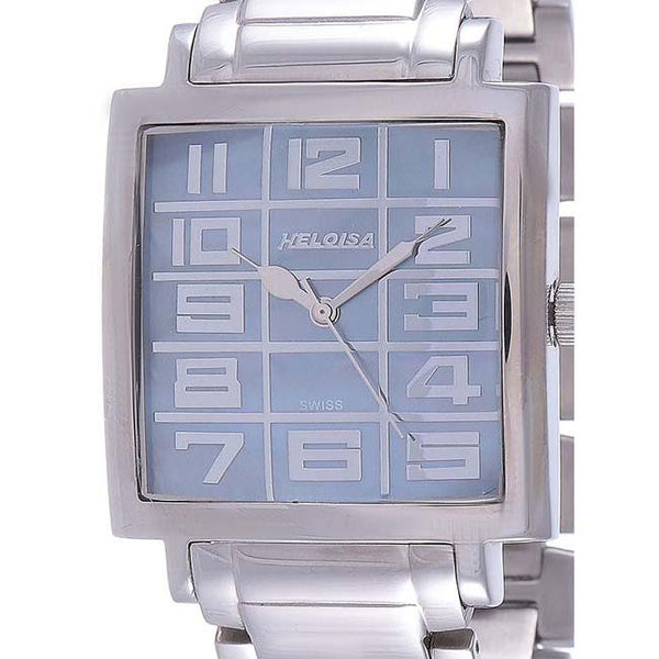 Stainless Steel with Blue MOP Dial Square Case Watch For Men - Heloisa 76091018