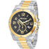 Dual Tone Stainless Steel with Black Dial Chronos Watch  For Men - Heloisa 76120024