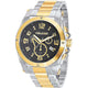 Dual Tone Stainless Steel with Black Dial Chronos Watch  For Men - Heloisa 76120024