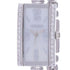 Silver Rectangular White MOP Dial Watch For Women with Crystals - Heloisa 76120124