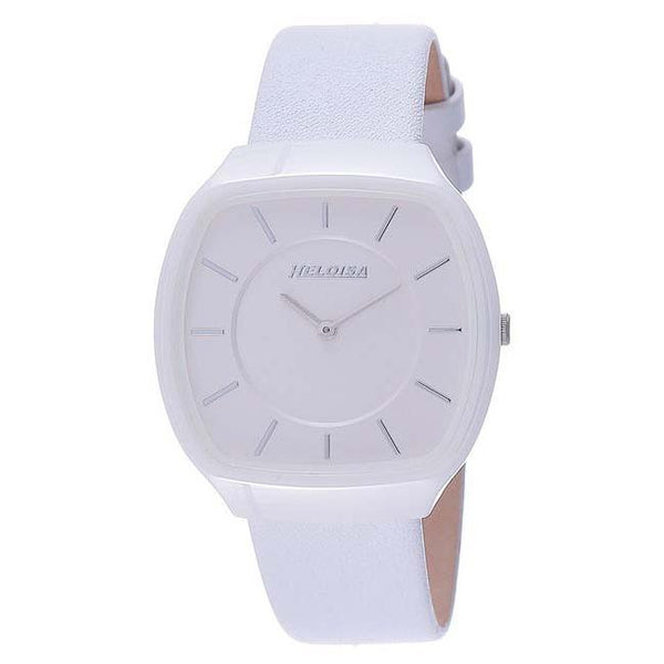 Ceramic Case White Leather Band Watch for Women - Heloisa 76120212