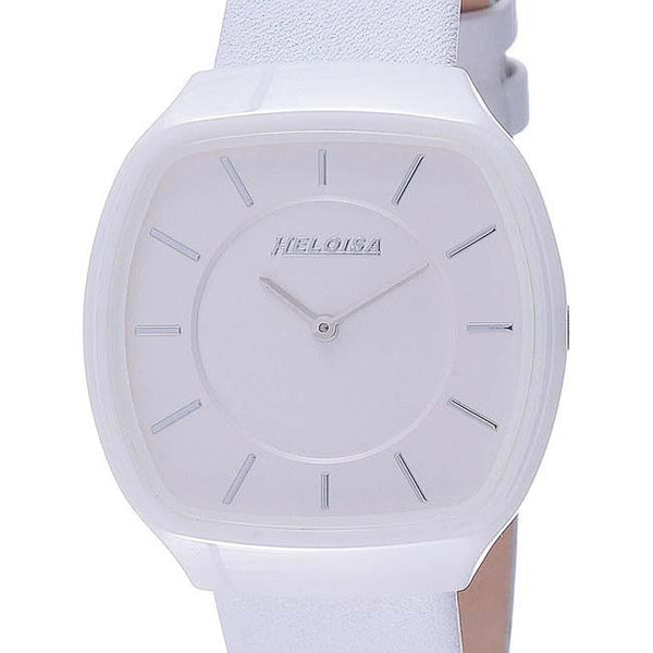 Ceramic Case White Leather Band Watch for Women - Heloisa 76120212