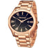 Rose Gold Stainless Steel Black Round Dial Watch  For Men - Heloisa 76120227