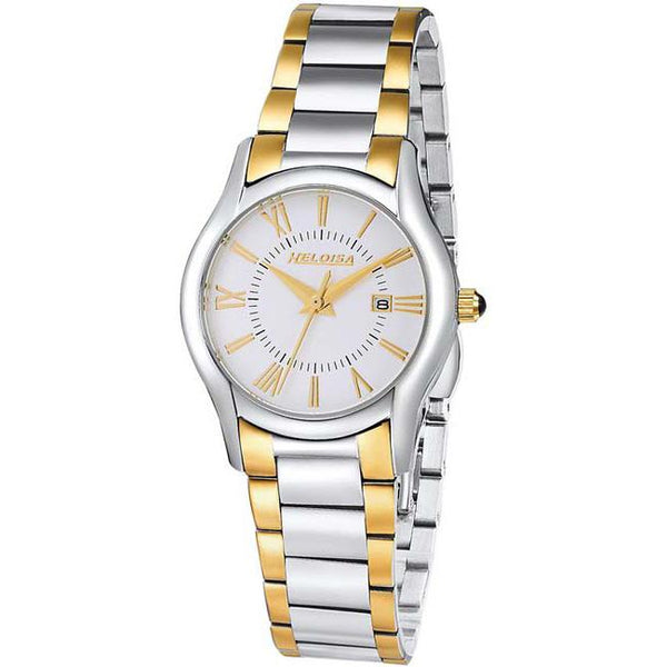 Dual Toned Stainless Steel White Round Dial Watch  For Women - Heloisa 76120229