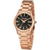 Rose Gold Stainless Steel Black Round Dial Watch  For Women - Heloisa 76120231