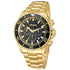 Golden Plated Stainless Steel with Black Dial Chronos Watch  For Men - Heloisa 76120235