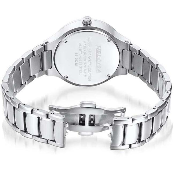 Round Stainless Steel Case with White MOP Dial Watch For Women - Heloisa 76120238