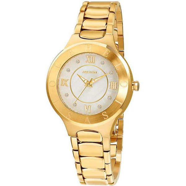 Gold Round Stainless Steel Case with White MOP Dial Watch For Women - Heloisa 76120240