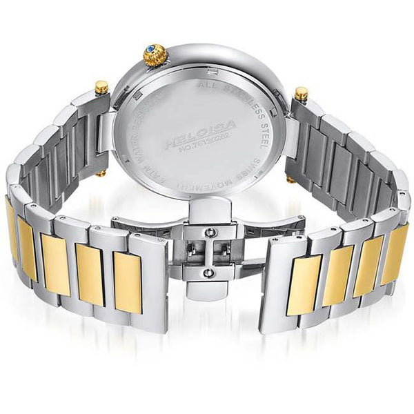 Dual Toned Stainless Steel White MOP Dialed Watch For Men - Heloisa 76120252