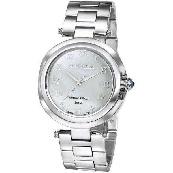 Stainless Steel with White MOP Dial Watch  For Men and Women - Heloisa 76120255