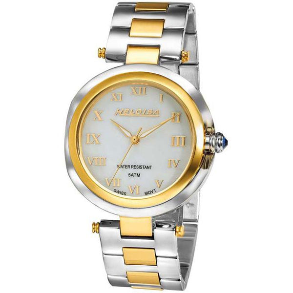 Dual Toned Stainless Steel with White MOP Dial Watch  For Men and Women - Heloisa 76120257