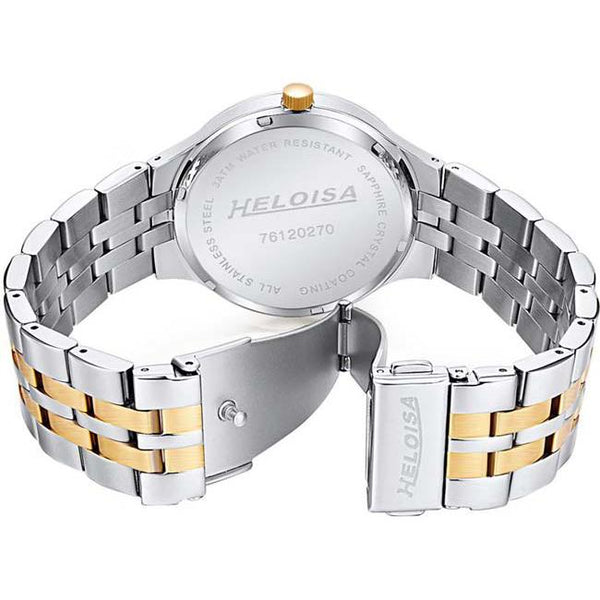 Dual Toned Stainless Steel Silver Round Dial Watch  For Men - Heloisa 76120270