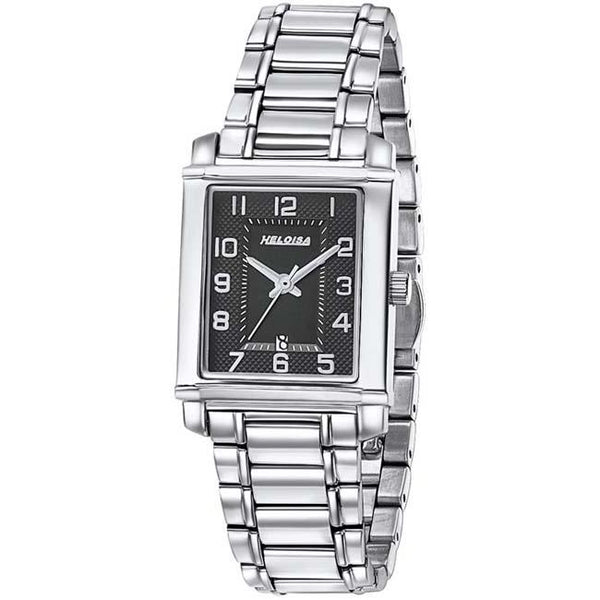 Stainless Steel with Black Dial Rectangular Case Watch For Women - Heloisa 76120281