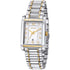 Dual Toned Stainless Steel with Silver Dial Rectangular Case Watch For Women - Heloisa 76120282