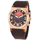 Brown Rubber Rose Gold Matt Stainless Steel Case Sport Chronos Watch  For Men - Heloisa 76120288