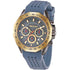 Grey Rubber with Grey Dial and Gun Plated Case with Golden Bezel Ring Sport Chronos Watch  For Men - Heloisa 76120294