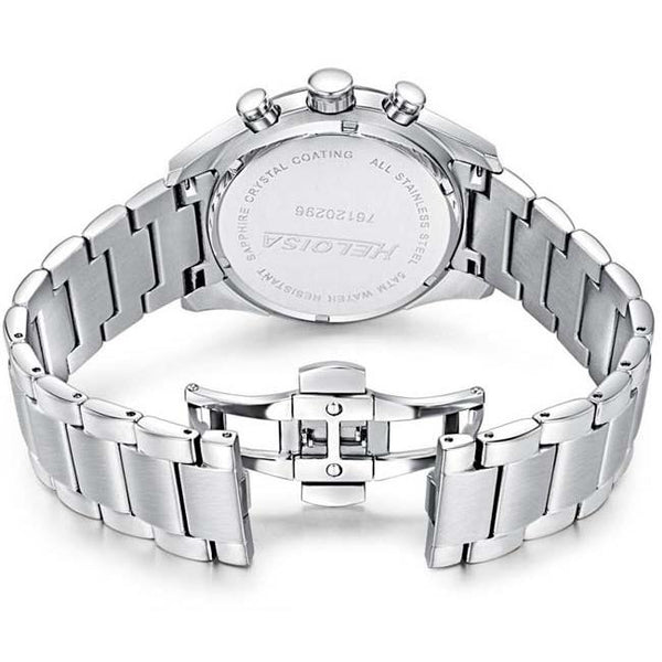 Stainless Steel with Silver Dial Chronos Watch  For Men - Heloisa 76120296