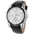 Black Leather with White Dial Chronos Watch  For Men - Heloisa 76120306