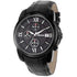 Black Leather with Black Dial Chronos Watch  For Men - Heloisa 76120307