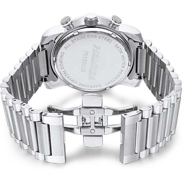 Stainless Steel with Silver Dial Chronos Watch  For Men - Heloisa 76120319