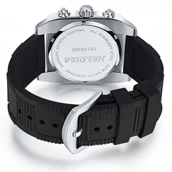 Black Rubber with Black Dial Sport Chronos Watch  For Men - Heloisa 76120322