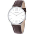 Brown Leather Band with White Dial Round Case Watch For Men - Heloisa 76120327