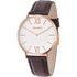 Brown Leather Band with White Dial Round Golden Rose Case Watch For Men - Heloisa 76120331