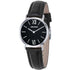 Black Leather Band with Black Dial Round Case Watch For Women - Heloisa 76120332