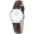 Brown Leather Band with White Dial Round Case Watch For Women - Heloisa 76120333