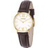 Brown Leather Band with White Dial Round Golden Case Watch For Women - Heloisa 76120335